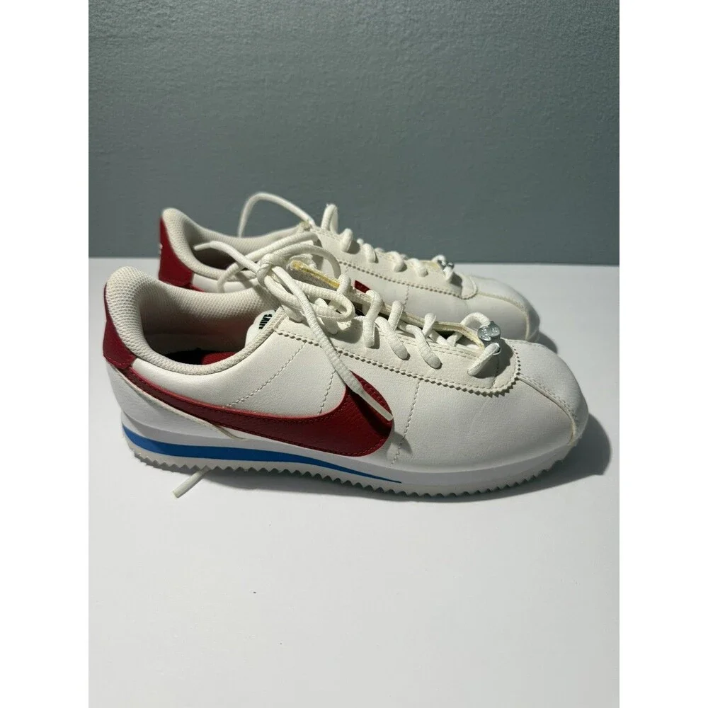 Nike Cortez Forest Gump Womens 6.5 I Kids 6Y Casual Sneakers Leather Shoes White